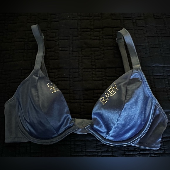 Victoria’s Secret Rhinestoned Personalized Set of Two Bras- Blue & White -SZ 32B - Picture 10 of 15